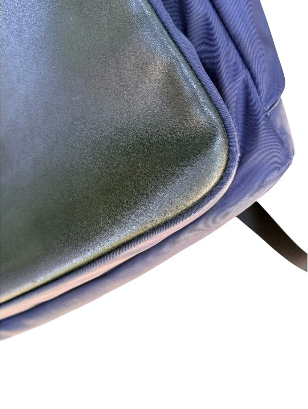 Lo & Sons Rowledge Backpack Navy Nylon Brown Leather Laptop Travel Work Bag